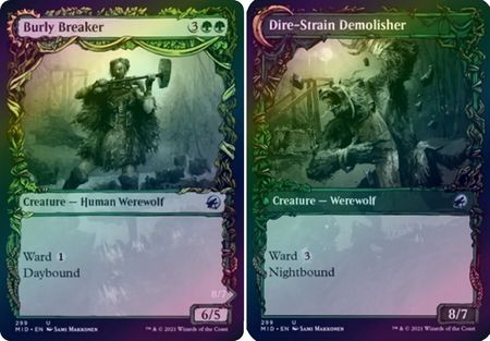 Burly Breaker Dire Strain Demolisher 299 Showcase Equinox Foil Burly Breaker Dire Strain Demolisher 299 Showcase Equinox Foil