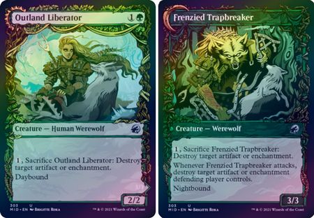 Outland Liberator Frenzied Trapbreaker 303 Showcase Equinox Foil Innistrad Midnight Hunt Collector Booster Foil Singles Outland Liberator Frenzied Trapbreaker 303 Showcase Equinox Foil Innistrad Midnight Hunt Collector Booster Foil Singles