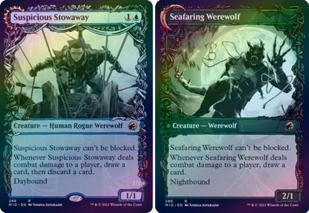 Suspicious Stowaway Seafaring Werewolf 288 Showcase Equinox Foil Suspicious Stowaway Seafaring Werewolf 288 Showcase Equinox Foil
