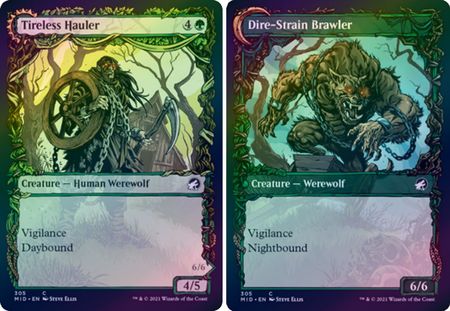 Tireless Hauler Dire Strain Brawler 305 Showcase Equinox Foil Innistrad Midnight Hunt Collector Booster Foil Singles Tireless Hauler Dire Strain Brawler 305 Showcase Equinox Foil Innistrad Midnight Hunt Collector Booster Foil Singles