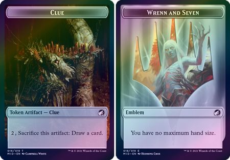 Clue 016 Emblem Wrenn and Seven Foil Token Clue 016 Emblem Wrenn and Seven Foil Token