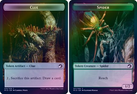 Clue 016 Spider 011 Foil Token Innistrad Midnight Hunt Foil Singles Clue 016 Spider 011 Foil Token Innistrad Midnight Hunt Foil Singles