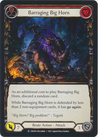 Barraging Big Horn Red CRU012 Rare Unlimited Barraging Big Horn Red CRU012 Rare Unlimited