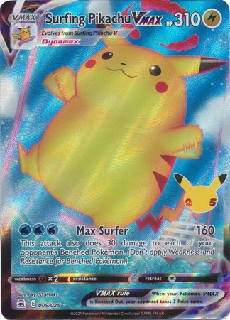 Carta Pokémon Pikachu Surfista Vmax Celebrações