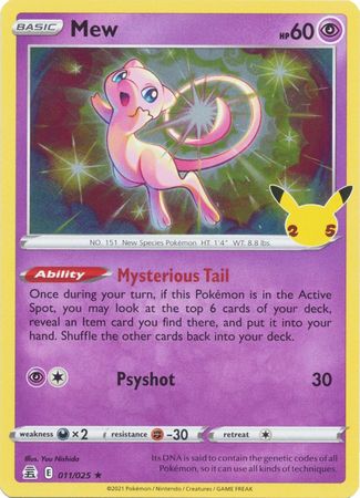 2021 Pokemon Celebrations 25th Anniversary Pick Your Card Complete Set Gold Mew! 