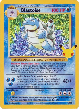 Carta Pokémon Blastoise (2/102) - Celebrações 25 Anos - Alfabay