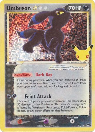 AP 9 Umbreon/Noctali Gold Star 17/17 POP Series 5 Pokemon