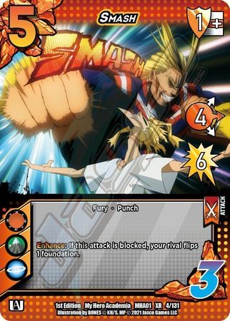 Smash MHA01 4 180 XR Extra Rare 1st Edition My Hero Academia Extra Rare Singles Smash MHA01 4 180 XR Extra Rare 1st Edition My Hero Academia Extra Rare Singles