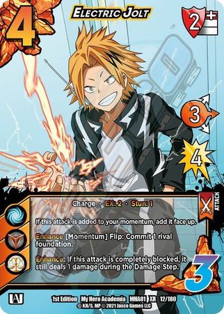 Electric Jolt MHA01 12 180 XR Extra Rare 1st Edition My Hero Academia Extra Rare Singles Electric Jolt MHA01 12 180 XR Extra Rare 1st Edition My Hero Academia Extra Rare Singles