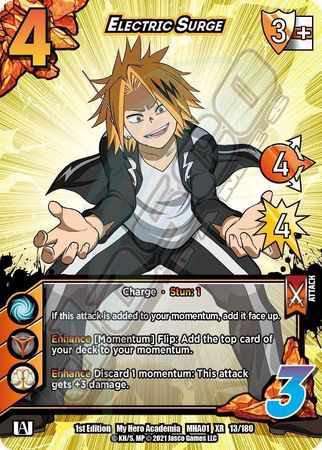 Electric Surge MHA01 13 180 XR Extra Rare 1st Edition My Hero Academia Extra Rare Singles Electric Surge MHA01 13 180 XR Extra Rare 1st Edition My Hero Academia Extra Rare Singles