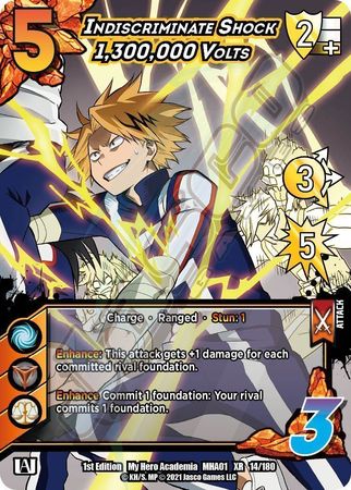 Indiscriminate Shock 1 300 000 Volts MHA01 14 180 XR Extra Rare 1st Edition My Hero Academia Extra Rare Singles Indiscriminate Shock 1 300 000 Volts MHA01 14 180 XR Extra Rare 1st Edition My Hero Academia Extra Rare Singles
