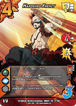 Hardened Frenzy MHA01 21 180 XR Extra Rare 1st Edition Hardened Frenzy MHA01 21 180 XR Extra Rare 1st Edition