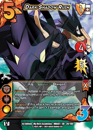 Dark Shadow Ruin MHA01 39 180 XR Extra Rare 1st Edition My Hero Academia Extra Rare Singles Dark Shadow Ruin MHA01 39 180 XR Extra Rare 1st Edition My Hero Academia Extra Rare Singles