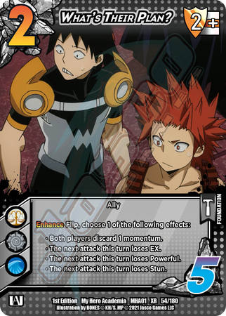 What s Their Plan MHA01 54 180 XR Extra Rare 1st Edition What s Their Plan MHA01 54 180 XR Extra Rare 1st Edition