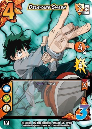 Delaware Smash MHA01 57 180 XR Extra Rare 1st Edition My Hero Academia Extra Rare Singles Delaware Smash MHA01 57 180 XR Extra Rare 1st Edition My Hero Academia Extra Rare Singles