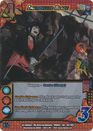 Improvised Blade MHA01 94 180 XR Extra Rare 1st Edition My Hero Academia Extra Rare Singles Improvised Blade MHA01 94 180 XR Extra Rare 1st Edition My Hero Academia Extra Rare Singles