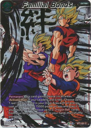 Familial Bonds BT7 021 Common Foil Alternate Art Promo Reprint Dragon Ball Super Special Anniversary Box 2020 Foil Singles Familial Bonds BT7 021 Common Foil Alternate Art Promo Reprint Dragon Ball Super Special Anniversary Box 2020 Foil Singles
