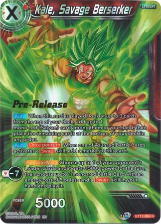 Kale Savage Berserker BT11 004 Foil Pre Release Promo Dragon Ball Super Pre Release Promos Kale Savage Berserker BT11 004 Foil Pre Release Promo Dragon Ball Super Pre Release Promos