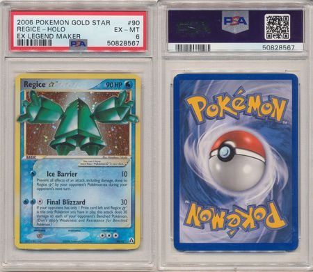 Regice Gold Star 90 92 PSA 6 EX MT Ultra Rare Legend Maker 8567 Ex Legend Maker Singles Regice Gold Star 90 92 PSA 6 EX MT Ultra Rare Legend Maker 8567 Ex Legend Maker Singles