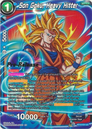 Heavy HitterBT12-031 UCBlueDragonball Super TCG Details about   Son Goku 
