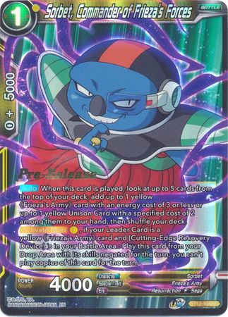 Sorbet Commander of Frieza s Forces BT12 104 Foil Pre Release Promo Sorbet Commander of Frieza s Forces BT12 104 Foil Pre Release Promo
