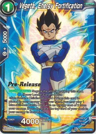 Vegeta Energy Fortification BT13 040 Foil Pre Release Promo Dragon Ball Super Pre Release Promos Vegeta Energy Fortification BT13 040 Foil Pre Release Promo Dragon Ball Super Pre Release Promos