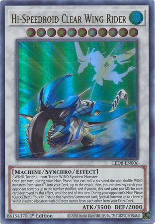 Hi Speedroid Clear Wing Rider LED8 EN006 Ultra Rare 1st Edition Hi Speedroid Clear Wing Rider LED8 EN006 Ultra Rare 1st Edition