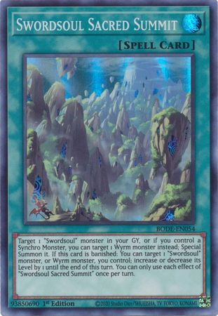 Swordsoul Sacred Summit BODE EN054 Super Rare 1st Edition Swordsoul Sacred Summit BODE EN054 Super Rare 1st Edition