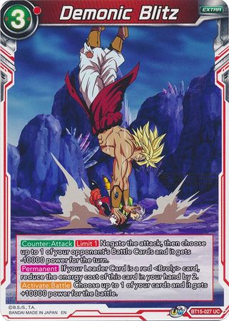 Demonic Blitz BT15 027 Uncommon UW Series 6 Saiyan Showdown Singles Demonic Blitz BT15 027 Uncommon UW Series 6 Saiyan Showdown Singles