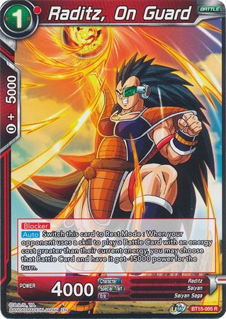 Raditz On Guard BT15 005 Rare UW Series 6 Saiyan Showdown Singles Raditz On Guard BT15 005 Rare UW Series 6 Saiyan Showdown Singles