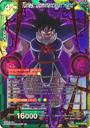 Turles Dominance at Hand BT15 151 Super Rare Turles Dominance at Hand BT15 151 Super Rare