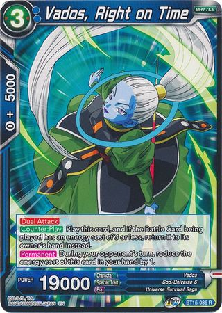 Vados Right on Time BT15 036 Rare UW Series 6 Saiyan Showdown Singles Vados Right on Time BT15 036 Rare UW Series 6 Saiyan Showdown Singles