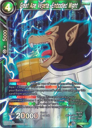 Great Ape Vegeta Embodied Might BT15 073 Common Foil Great Ape Vegeta Embodied Might BT15 073 Common Foil