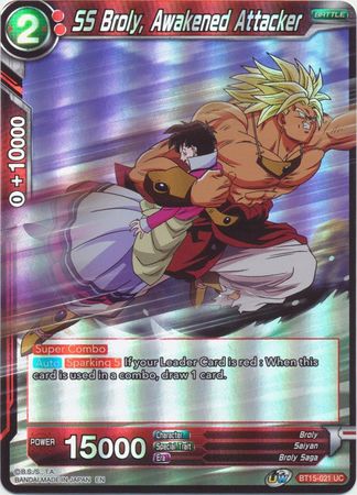 SS Broly Awakened Attacker BT15 021 Uncommon Foil SS Broly Awakened Attacker BT15 021 Uncommon Foil