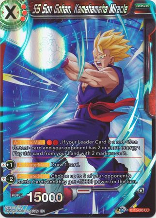 SS Son Gohan Kamehameha Miracle BT15 003 Uncommon Foil SS Son Gohan Kamehameha Miracle BT15 003 Uncommon Foil