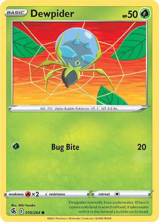 Dewpider 019 264 Common Sword Shield Fusion Strike Singles Dewpider 019 264 Common Sword Shield Fusion Strike Singles