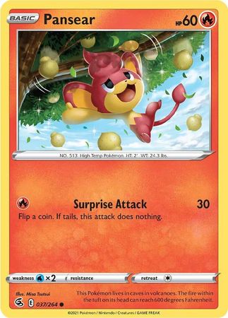 Pansear 037 264 Common Sword Shield Fusion Strike Singles Pansear 037 264 Common Sword Shield Fusion Strike Singles