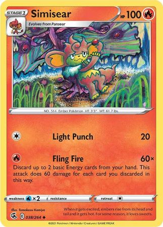Simisear 038 264 Uncommon Sword Shield Fusion Strike Singles Simisear 038 264 Uncommon Sword Shield Fusion Strike Singles