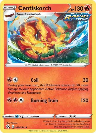 Centiskorch 048 264 Rare Sword Shield Fusion Strike Singles Centiskorch 048 264 Rare Sword Shield Fusion Strike Singles