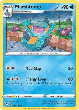 Marshtomp 063 264 Uncommon Sword Shield Fusion Strike Singles Marshtomp 063 264 Uncommon Sword Shield Fusion Strike Singles