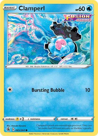Clamperl 065 264 Common Sword Shield Fusion Strike Singles Clamperl 065 264 Common Sword Shield Fusion Strike Singles
