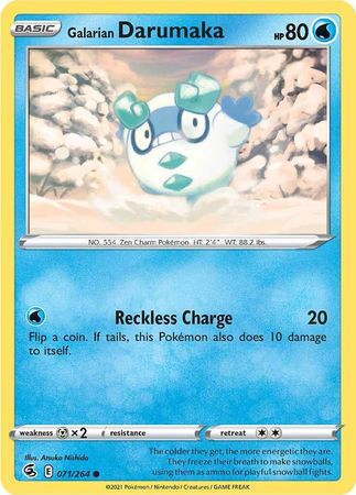Galarian Darumaka 71 264 Common Sword Shield Fusion Strike Singles Galarian Darumaka 71 264 Common Sword Shield Fusion Strike Singles