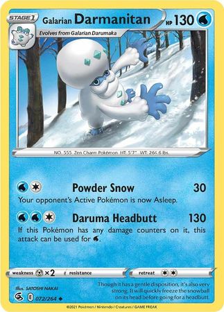Galarian Darmanitan 072 264 Uncommon Sword Shield Fusion Strike Singles Galarian Darmanitan 072 264 Uncommon Sword Shield Fusion Strike Singles