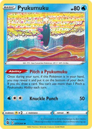 Pyukumuku 077 264 Common Sword Shield Fusion Strike Singles Pyukumuku 077 264 Common Sword Shield Fusion Strike Singles