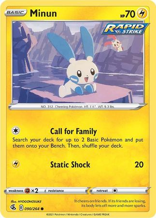 Minun 090 264 Common Sword Shield Fusion Strike Singles Minun 090 264 Common Sword Shield Fusion Strike Singles