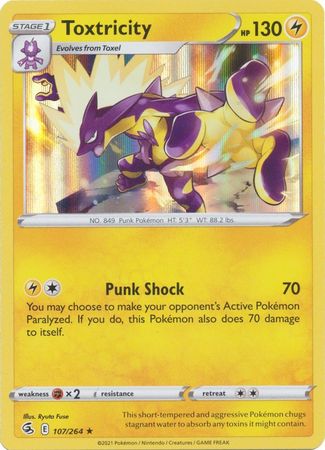 Toxtricity 107 264 Holo Rare Sword Shield Fusion Strike Singles Toxtricity 107 264 Holo Rare Sword Shield Fusion Strike Singles