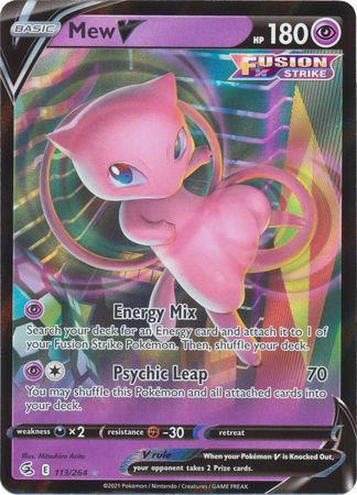 Mew V & Vmax Card Set - Fusion Strike 113/264 & 114/264 - Pokemon Ultra  Rare Card Lot