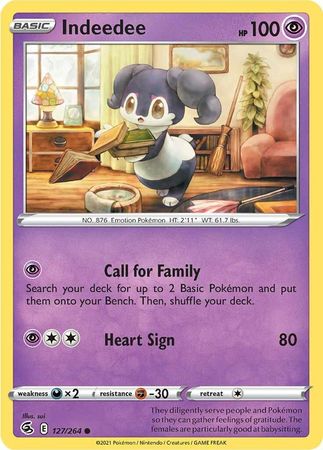 Indeedee 127 264 Common Sword Shield Fusion Strike Singles Indeedee 127 264 Common Sword Shield Fusion Strike Singles