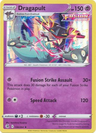 Pokemon Card Dragapult 130/264 Fusion Strike Holo