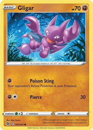 Gligar 140 264 Common Sword Shield Fusion Strike Singles Gligar 140 264 Common Sword Shield Fusion Strike Singles